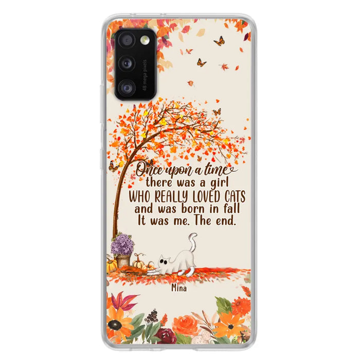 Personalized Cat & Fall Phone Case - Up to 6 Cats - Autumn Gift For Cat Lover - Once Upon A Time - Case For iPhone And Samsung