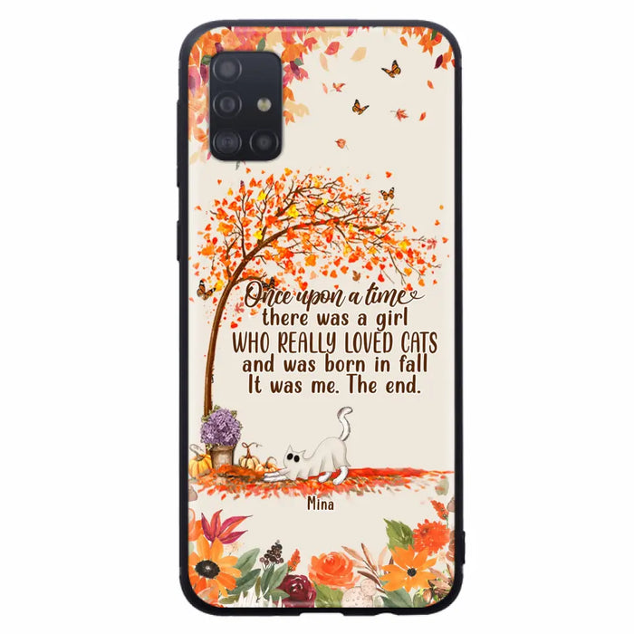 Personalized Cat & Fall Phone Case - Up to 6 Cats - Autumn Gift For Cat Lover - Once Upon A Time - Case For iPhone And Samsung