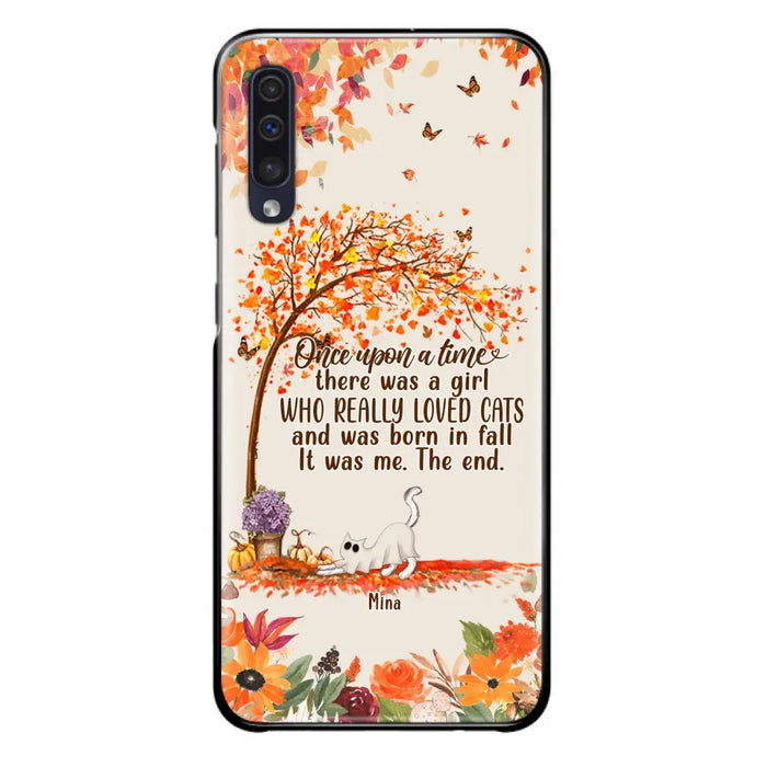 Personalized Cat & Fall Phone Case - Up to 6 Cats - Autumn Gift For Cat Lover - Once Upon A Time - Case For iPhone And Samsung