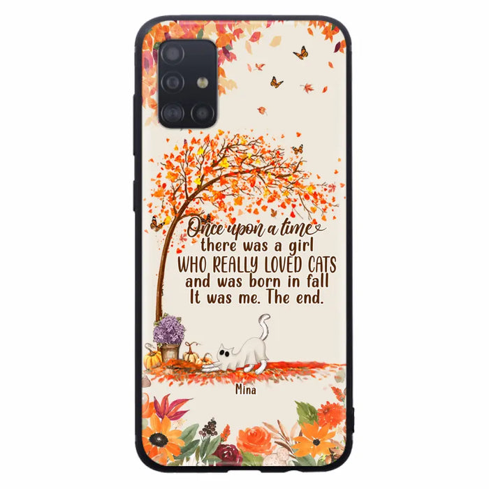 Personalized Cat & Fall Phone Case - Up to 6 Cats - Autumn Gift For Cat Lover - Once Upon A Time - Case For iPhone And Samsung