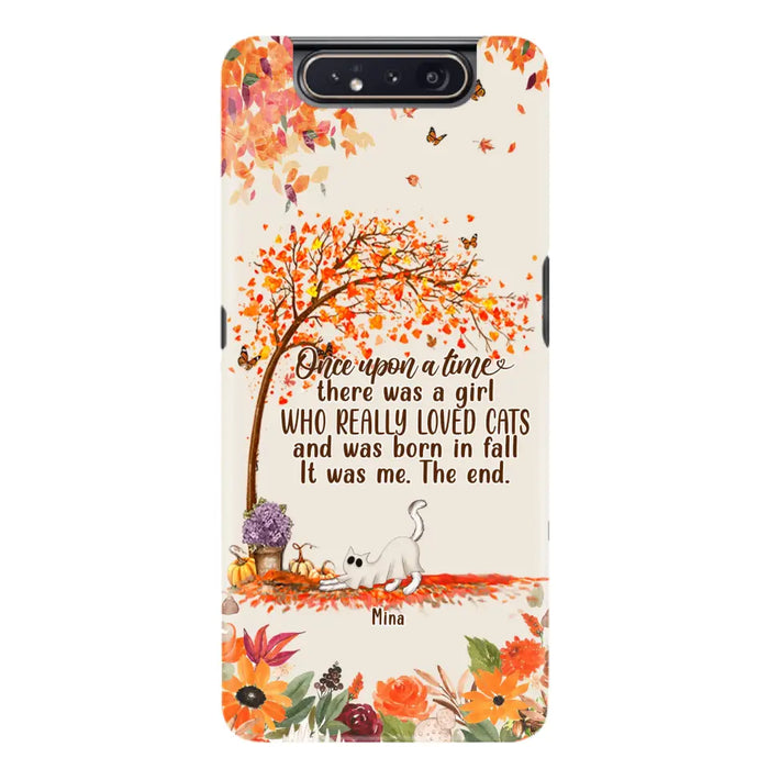 Personalized Cat & Fall Phone Case - Up to 6 Cats - Autumn Gift For Cat Lover - Once Upon A Time - Case For iPhone And Samsung