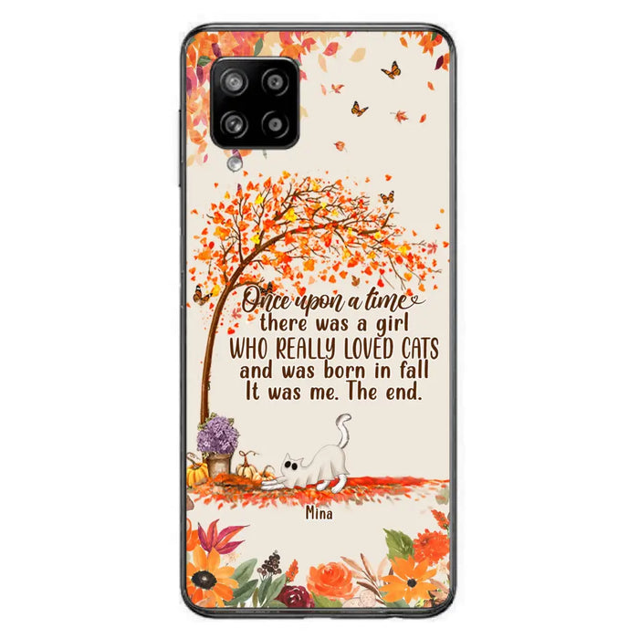 Personalized Cat & Fall Phone Case - Up to 6 Cats - Autumn Gift For Cat Lover - Once Upon A Time - Case For iPhone And Samsung