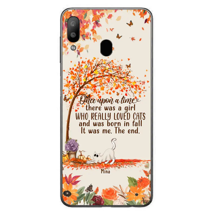 Personalized Cat & Fall Phone Case - Up to 6 Cats - Autumn Gift For Cat Lover - Once Upon A Time - Case For iPhone And Samsung
