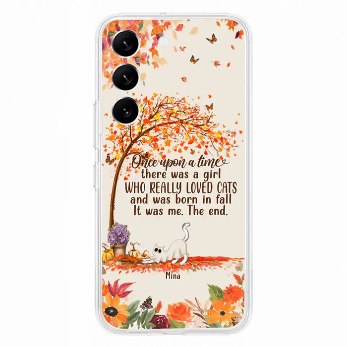 Personalized Cat & Fall Phone Case - Up to 6 Cats - Autumn Gift For Cat Lover - Once Upon A Time - Case For iPhone And Samsung