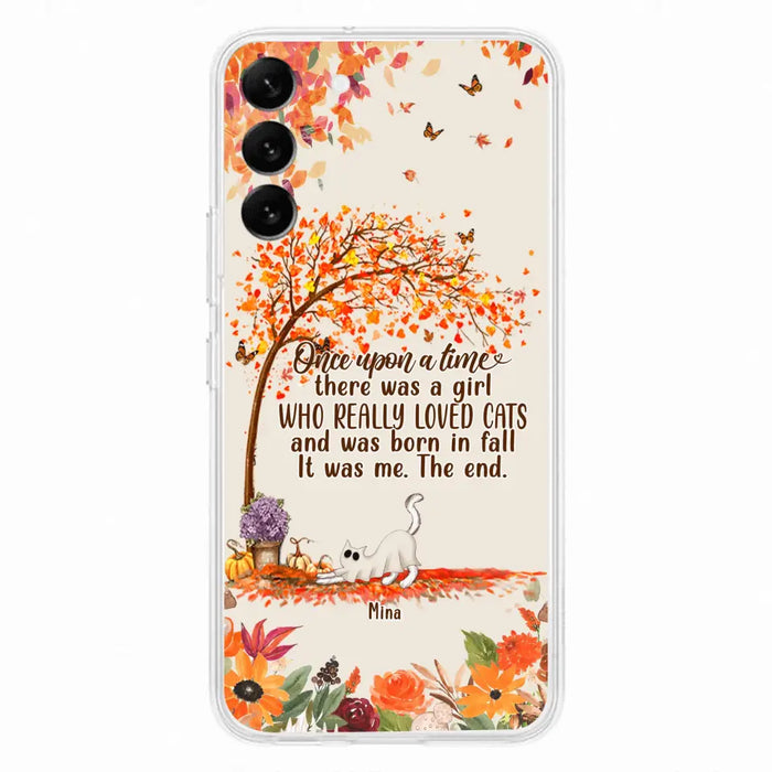 Personalized Cat & Fall Phone Case - Up to 6 Cats - Autumn Gift For Cat Lover - Once Upon A Time - Case For iPhone And Samsung