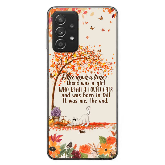 Personalized Cat & Fall Phone Case - Up to 6 Cats - Autumn Gift For Cat Lover - Once Upon A Time - Case For iPhone And Samsung