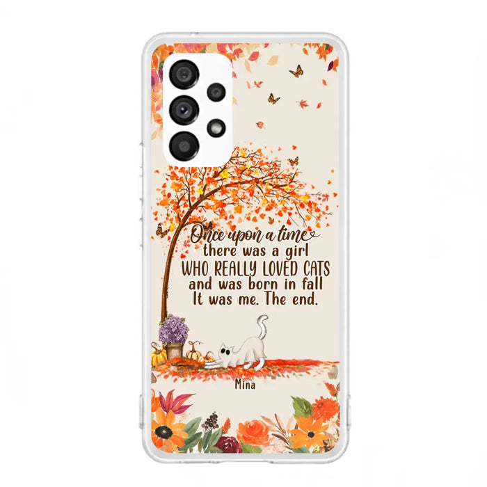 Personalized Cat & Fall Phone Case - Up to 6 Cats - Autumn Gift For Cat Lover - Once Upon A Time - Case For iPhone And Samsung