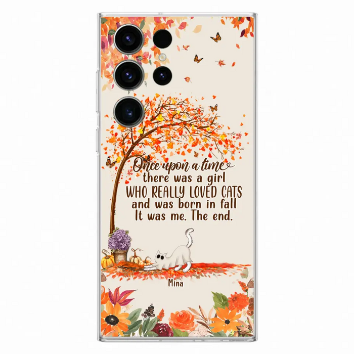 Personalized Cat & Fall Phone Case - Up to 6 Cats - Autumn Gift For Cat Lover - Once Upon A Time - Case For iPhone And Samsung