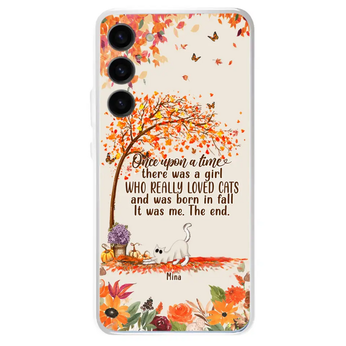 Personalized Cat & Fall Phone Case - Up to 6 Cats - Autumn Gift For Cat Lover - Once Upon A Time - Case For iPhone And Samsung