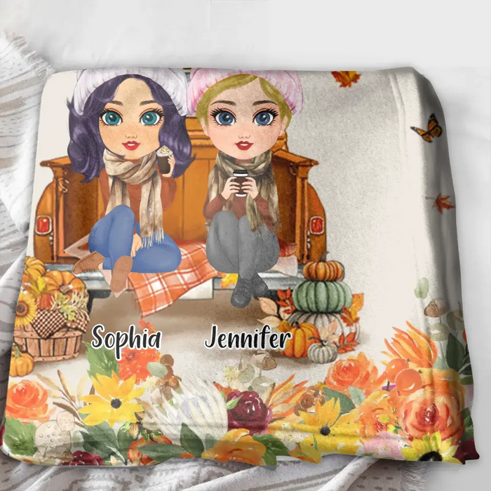 Personalized Friend Fleece Throw Blanket & Quilt - Gift Idea for Friends/Besties/Sisters - Partners In Crime