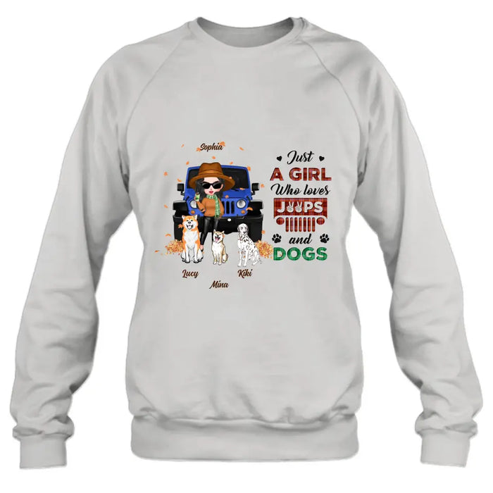 Personalized Off-road Autumn Girl Shirt/Hoodie - Gift Idea For Girl/Dog Lovers - Up to 3 Dogs