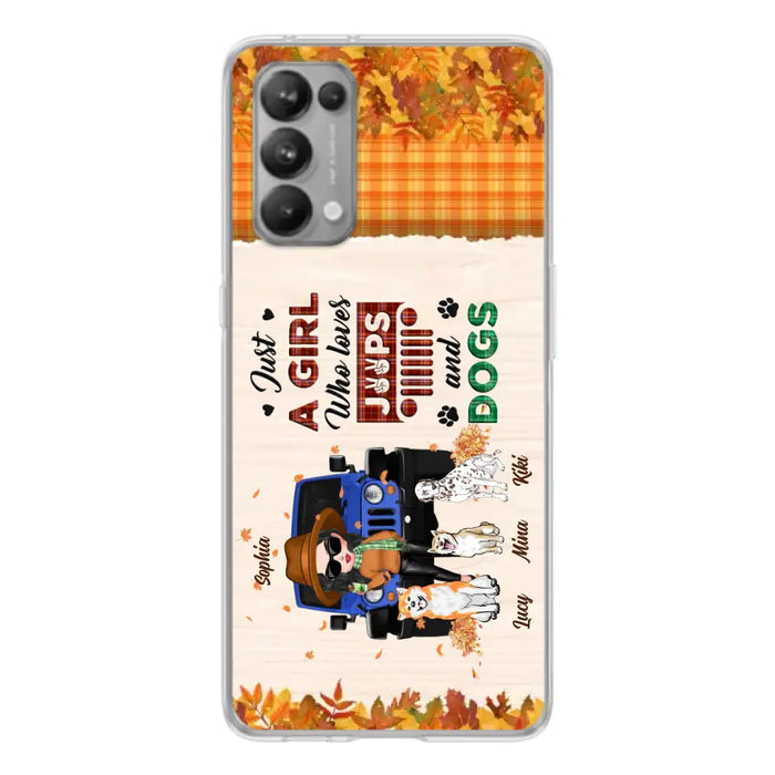 Personalized Off-road Autumn Girl Phone Case - Gift Idea For Girl/Dog Lovers - Up to 3 Dogs - Case For Oppo/Xiaomi/Huawei