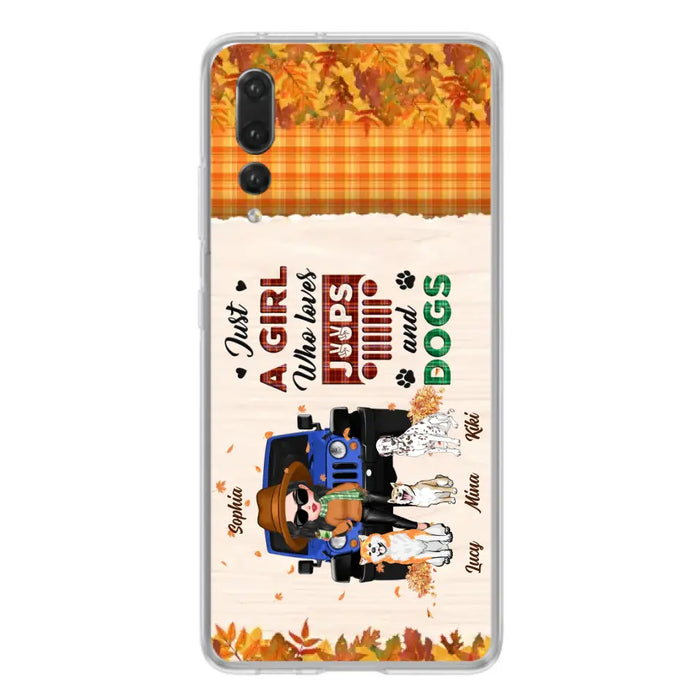 Personalized Off-road Autumn Girl Phone Case - Gift Idea For Girl/Dog Lovers - Up to 3 Dogs - Case For Oppo/Xiaomi/Huawei