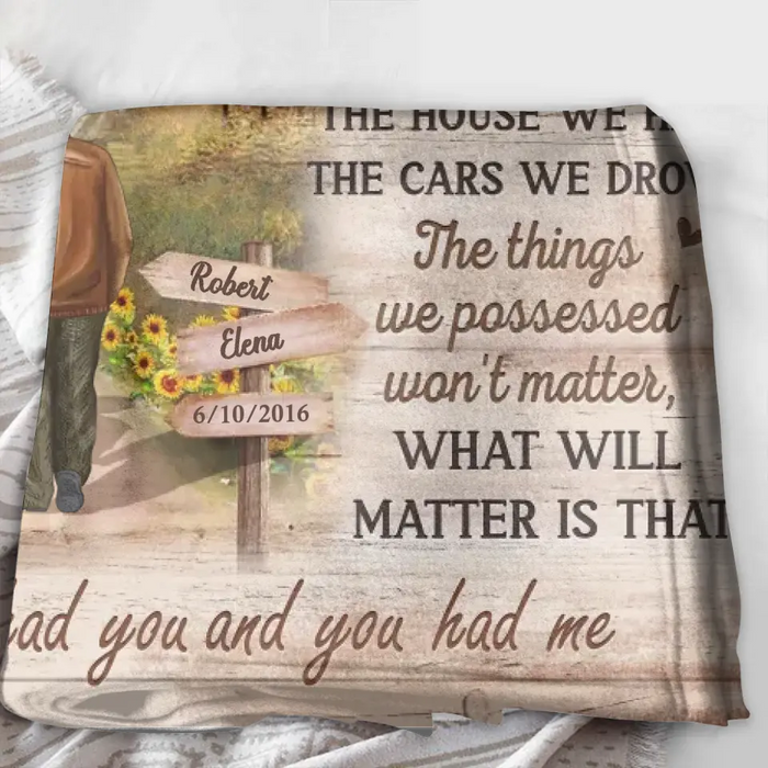 Personalized Couple Fleece Throw Blanket & Quilt - Gift Idea For Couple/Husband & Wife - When We Get To The End Of Our Lives Together