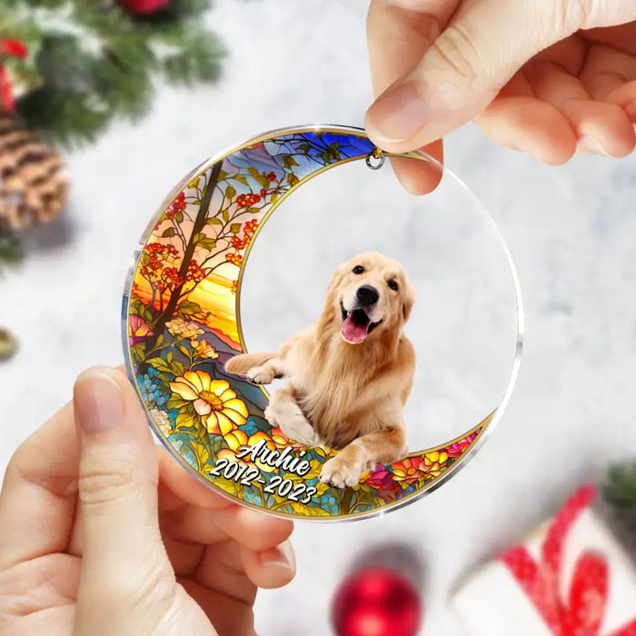 Personalized Memorial Pet Acrylic Ornament - Custom Photo - Memorial Gift Idea For Pet Owners