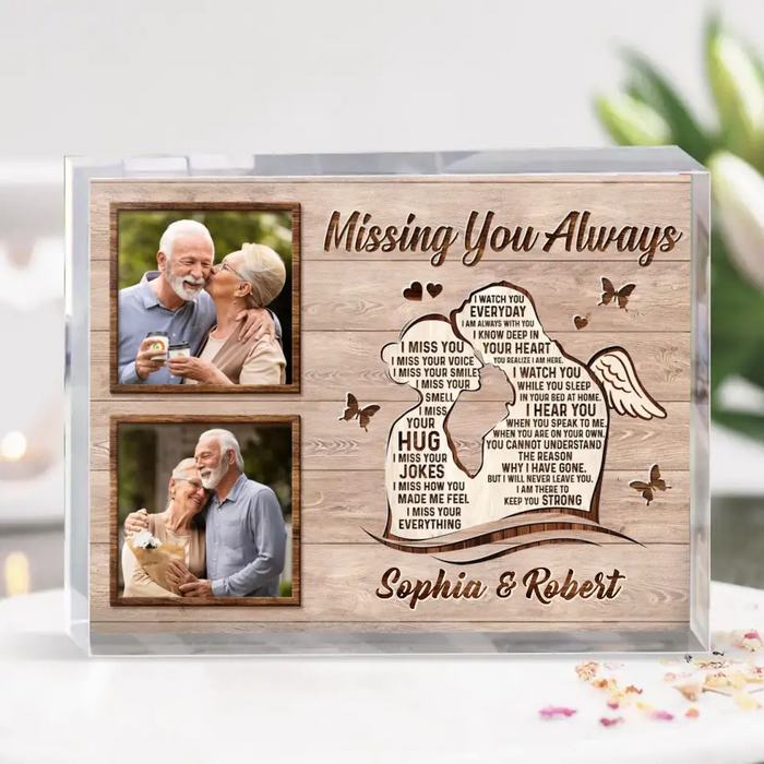 Personalized Memorial Husband Acrylic Plaque - Upload Photos - Memorial Gift Idea For Loss Husband - Missing You Always
