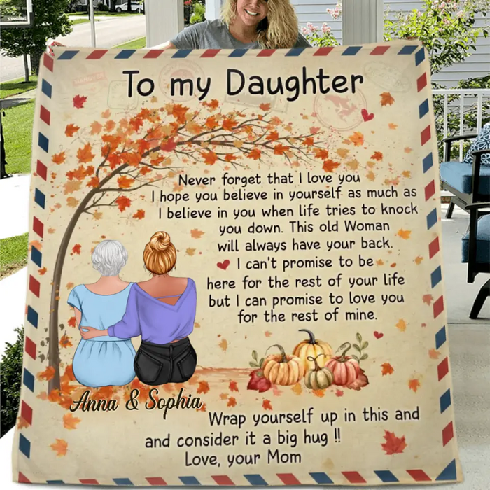 Personalized To My Daughter Fleece Throw Blanket & Quilt - Gift Idea For Daughter - Never Forget That I Love You