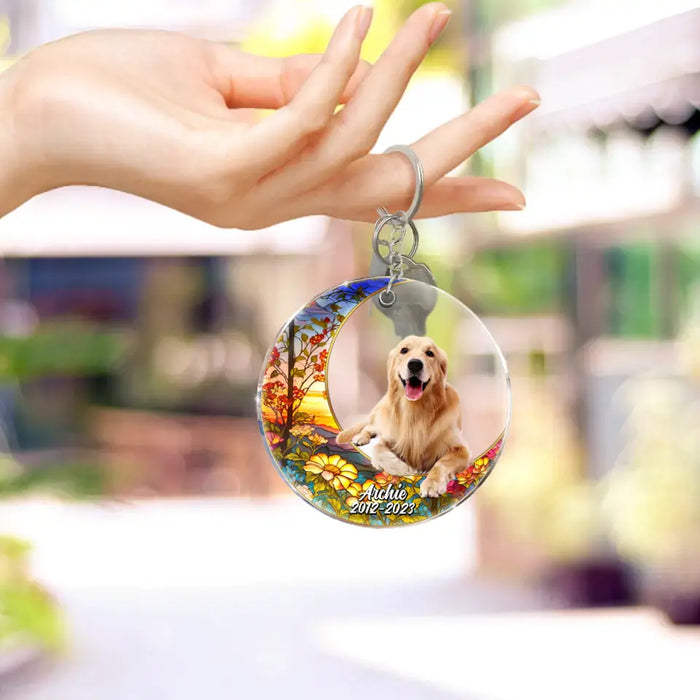 Personalized Memorial Pet Acrylic Keychain - Upload Photo - Memorial Gift Idea For Dog/Cat Owners