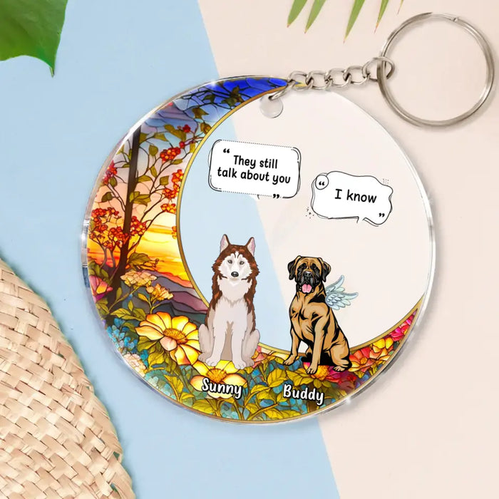 Personalized Memorial Dog Acrylic Keychain - Up To 4 Dogs  - Memorial Gift Idea For Dog Owners