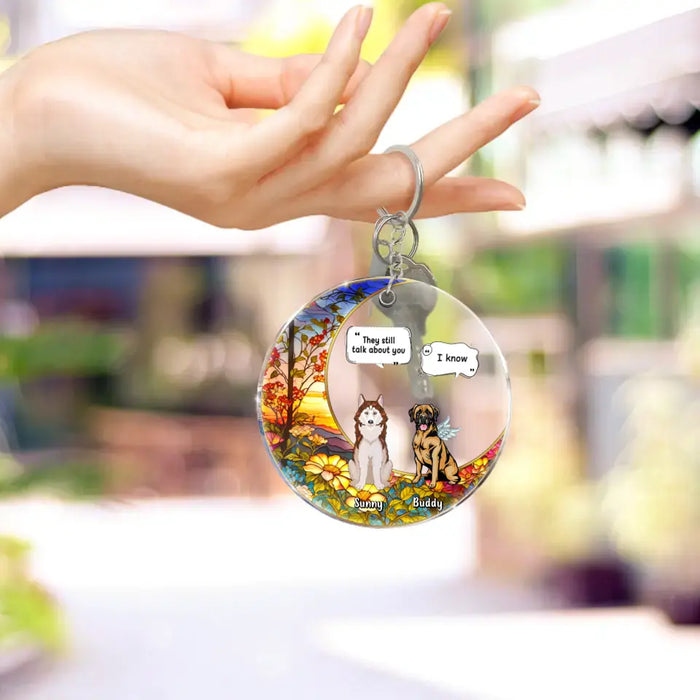 Personalized Memorial Dog Acrylic Keychain - Up To 4 Dogs  - Memorial Gift Idea For Dog Owners