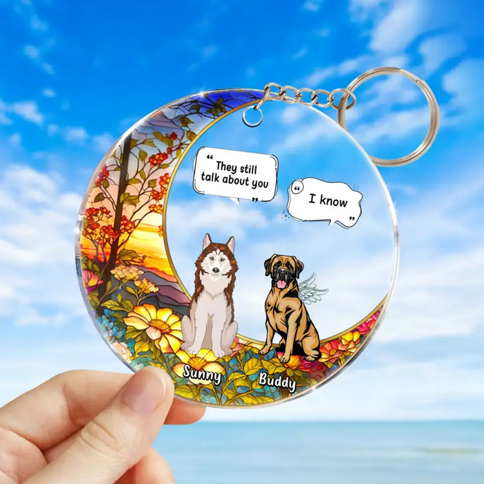 Personalized Memorial Dog Acrylic Keychain - Up To 4 Dogs  - Memorial Gift Idea For Dog Owners