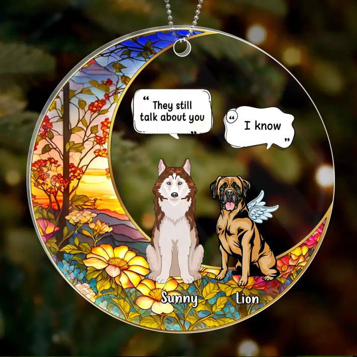 Personalized Memorial Dog Acrylic Ornament - Up to 4 Dogs - Memorial Gift Idea For Dog Lover