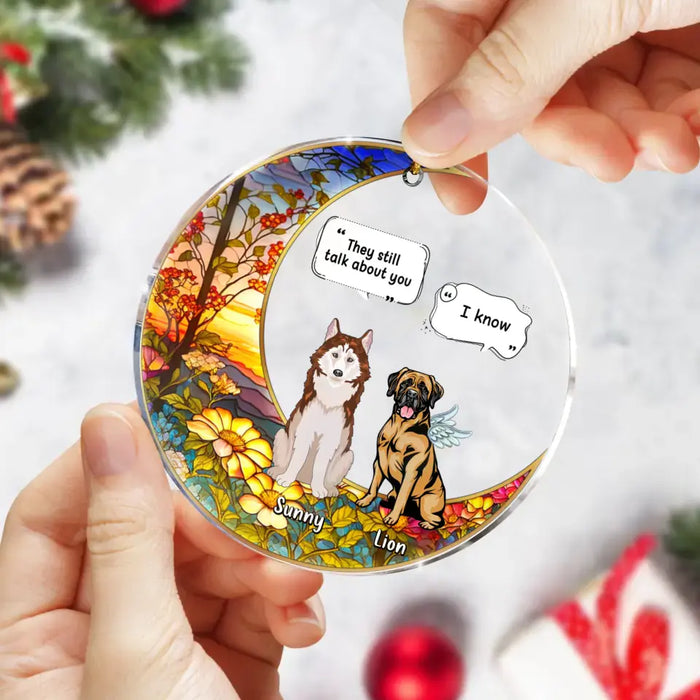 Personalized Memorial Dog Acrylic Ornament - Up to 4 Dogs - Memorial Gift Idea For Dog Lover