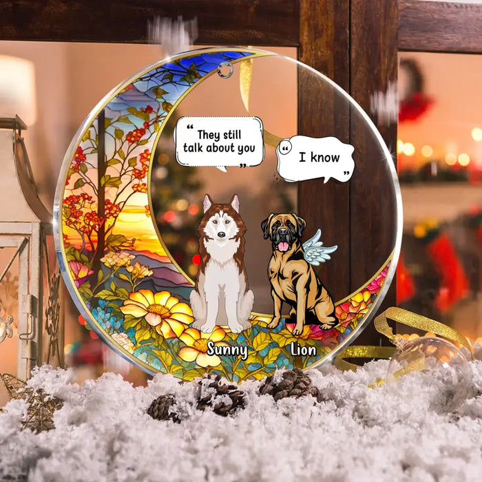 Personalized Memorial Dog Acrylic Ornament - Up to 4 Dogs - Memorial Gift Idea For Dog Lover