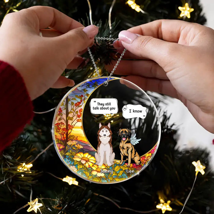 Personalized Memorial Dog Acrylic Ornament - Up to 4 Dogs - Memorial Gift Idea For Dog Lover