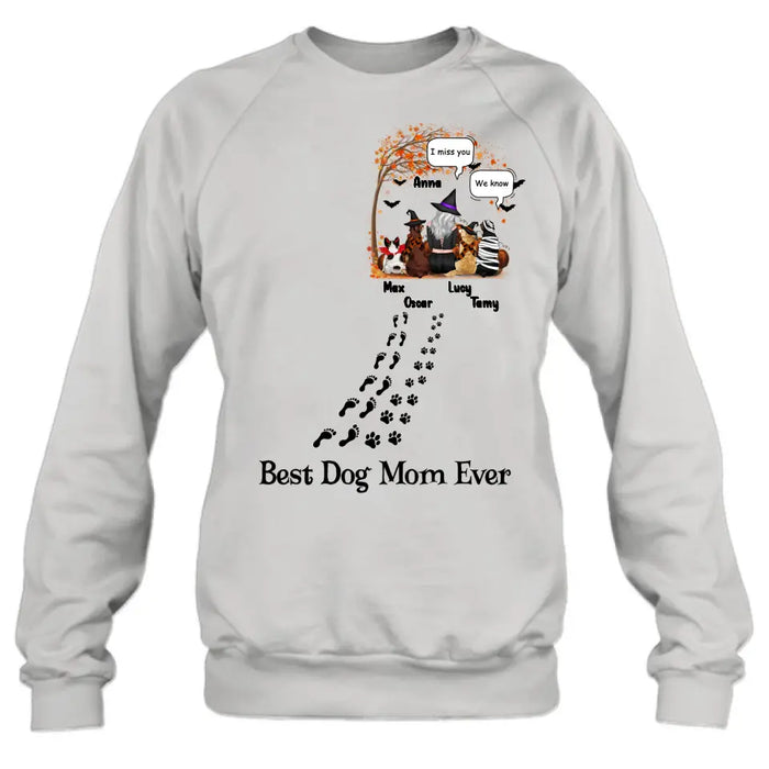 Personalized Halloween Shirt/Hoodie - Gift Idea For Halloween/Dog Lovers - Up to 4 Dogs - I Miss You