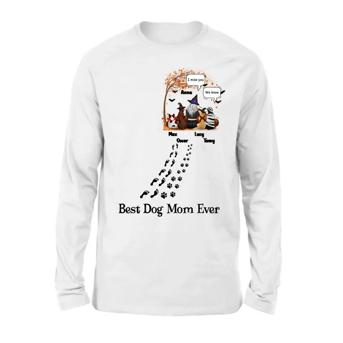 Personalized Halloween Shirt/Hoodie - Gift Idea For Halloween/Dog Lovers - Up to 4 Dogs - I Miss You