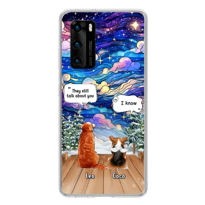 Personalized Dog Memorial Phone Case - Up to 4 Pets - Memorial Gift Idea For Dog/Cat/Rabbit Lovers - They Still Talk About You - Case For Oppo/Xiaomi/Huawei