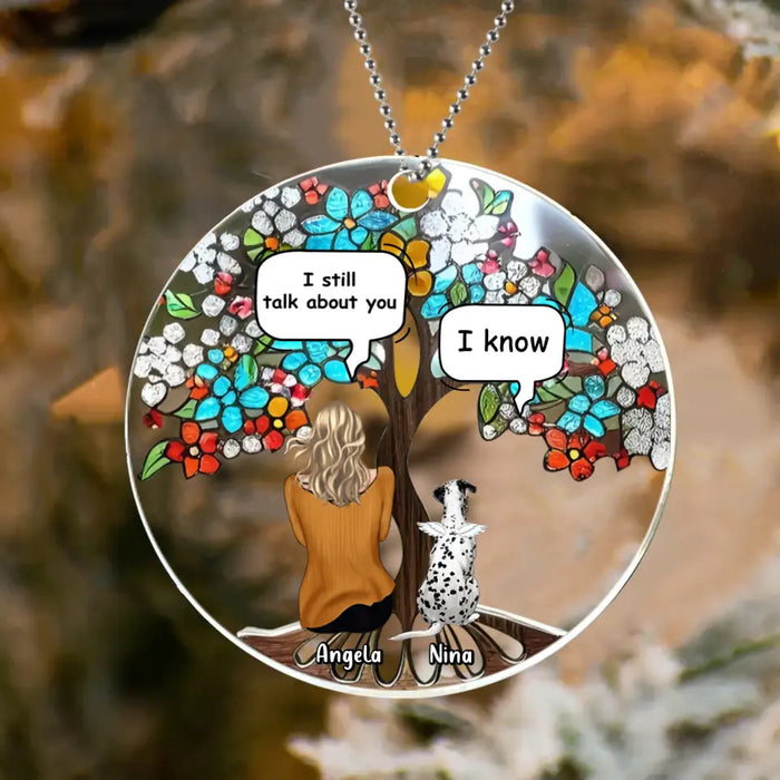 Personalized Memorial Pet Acrylic Ornament - Up to 4 Dogs/Cats - Christmas/Memorial Gift Idea for Pet Owners