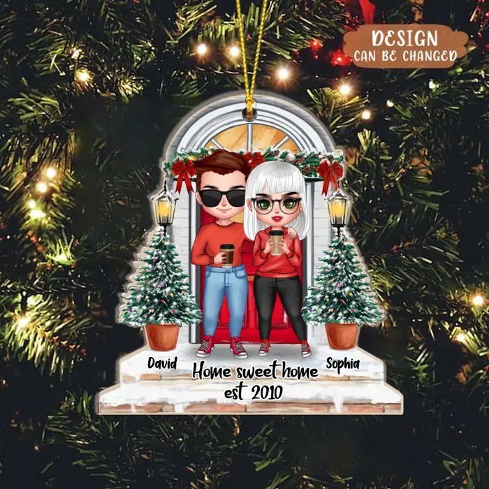 Personalized Couple Acrylic Ornament - Christmas Gift Idea for Couple - Home Sweet Home