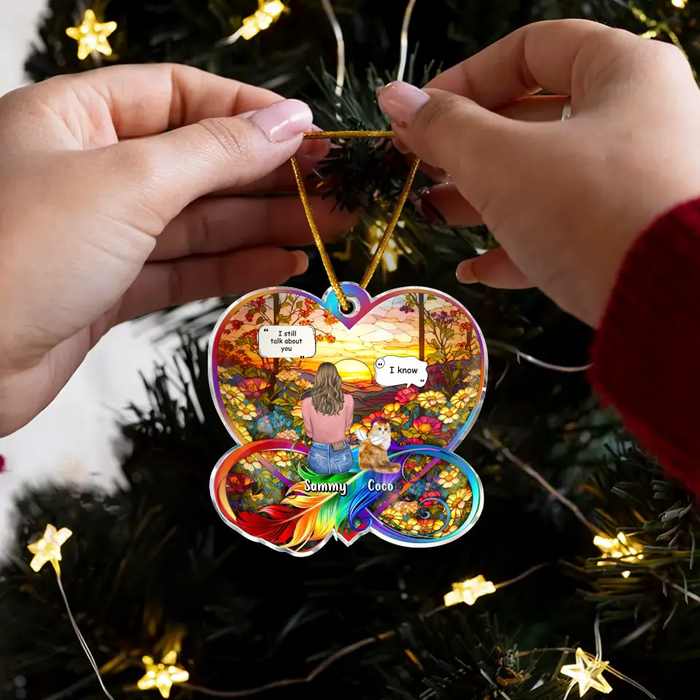 Personalized Memorial Cat Infinity Acrylic Ornament - Up to 3 Pets - Memorial Gift Idea For Dog/Cat/Rabbit Lovers - I Still Talk About You