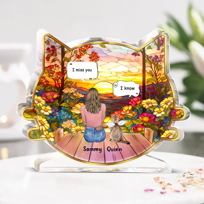 Personalized Memorial Cat Acrylic Plaque - Up to 3 Cats - Memorial Gift Idea For Cat Lover - I Miss You