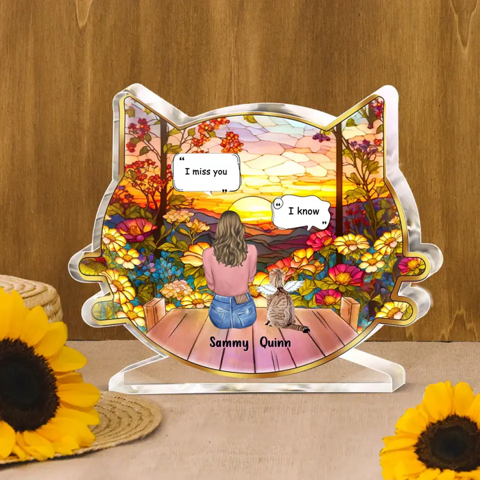 Personalized Memorial Cat Acrylic Plaque - Up to 3 Cats - Memorial Gift Idea For Cat Lover - I Miss You