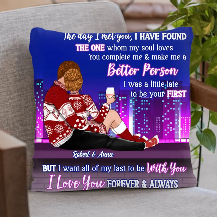 Personalized Christmas Couple Pillow Cover/Fleece Throw Blanket/Quilt - Christmas Gift For Couple/Him & Her - I Love You Forever & Always