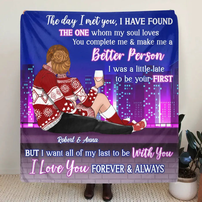 Personalized Christmas Couple Pillow Cover/Fleece Throw Blanket/Quilt - Christmas Gift For Couple/Him & Her - I Love You Forever & Always