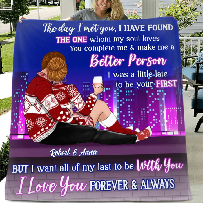 Personalized Christmas Couple Pillow Cover/Fleece Throw Blanket/Quilt - Christmas Gift For Couple/Him & Her - I Love You Forever & Always