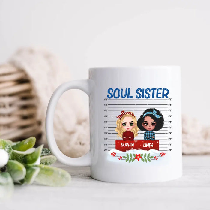 Personalized Besties Coffee Mug - Christmas Gift Idea For Friends - Soul Sister
