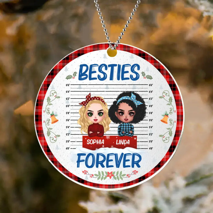 Personalized Besties Acrylic Ornament - Christmas Gift Idea For Friends - Besties Forever