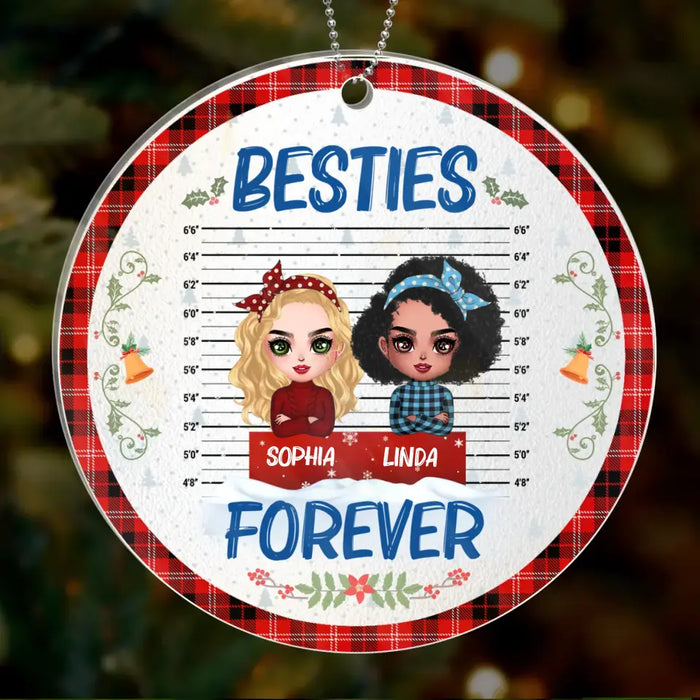 Personalized Besties Acrylic Ornament - Christmas Gift Idea For Friends - Besties Forever