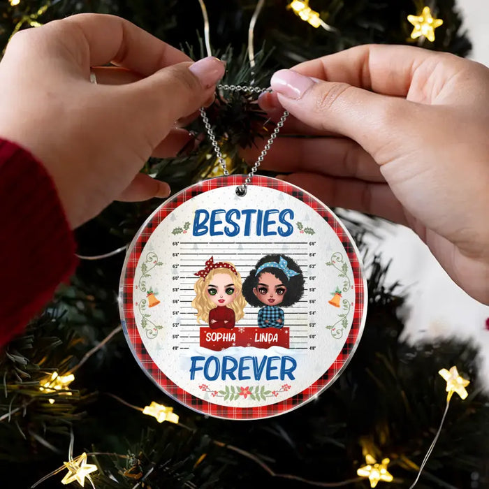 Personalized Besties Acrylic Ornament - Christmas Gift Idea For Friends - Besties Forever