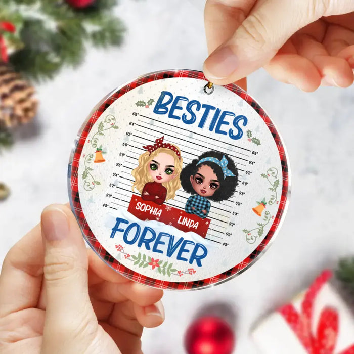 Personalized Besties Acrylic Ornament - Christmas Gift Idea For Friends - Besties Forever