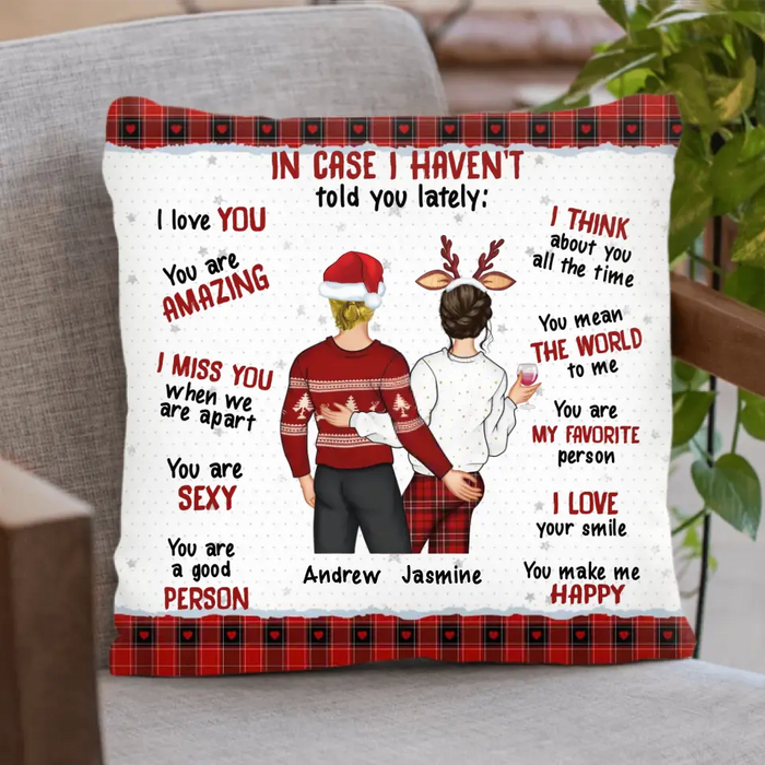Personalized Couple Fleece Throw Blanket/Quilt/Pillow Cover - Gift Idea For Couple/Husband & Wife - In Case I Haven't Told You Lately