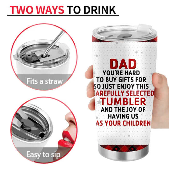 Personalized Dad Tumbler - Gift Idea For Dad/Christmas - Up to 4 Children - Merry Christmas From Your Favorite Financial Burden