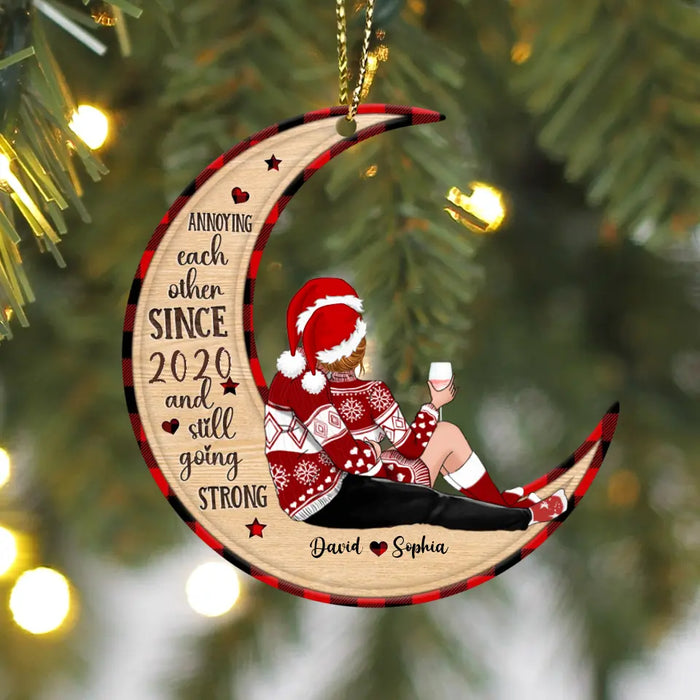 Personalized Couple Wooden Ornament - Christmas Gift Idea for Couple - Annoying Each Other And Still Going Strong