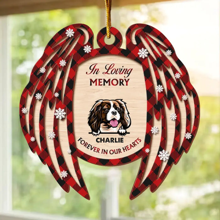 Personalized Memorial Dog Wooden Ornament - Memorial Gift for Dog Owners - Forever In Our Hearts