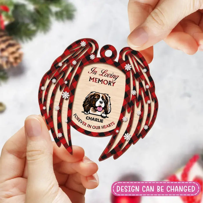 Personalized Memorial Dog Wooden Ornament - Memorial Gift for Dog Owners - Forever In Our Hearts